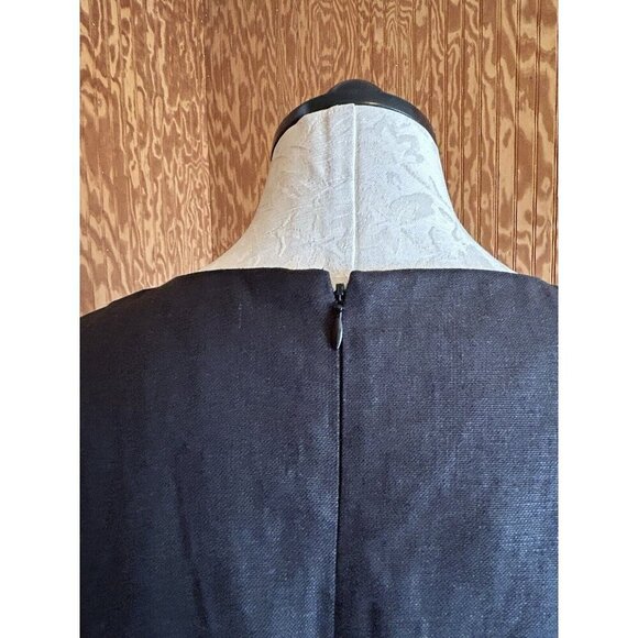 Talbots Black Irish LINEN Dress size 10 PETITE NWT Sleeveless A Line Corporate - Picture 6 of 11